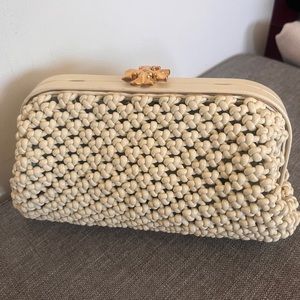 Tory Burch CLEO MACRAMÉ WOVEN MINI BAG in Yuca